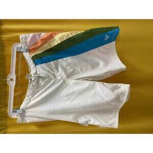 Roxy Women's Retro 00's Board Shorts with Rainbow Side Stripes Size Large